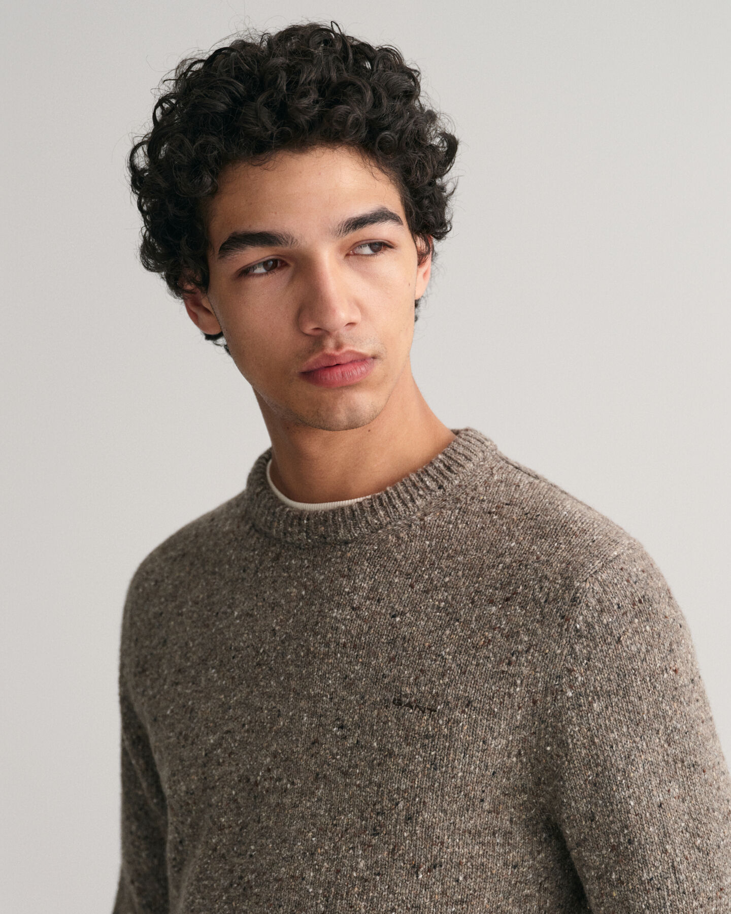 Wool Nepps Crew Neck Sweater