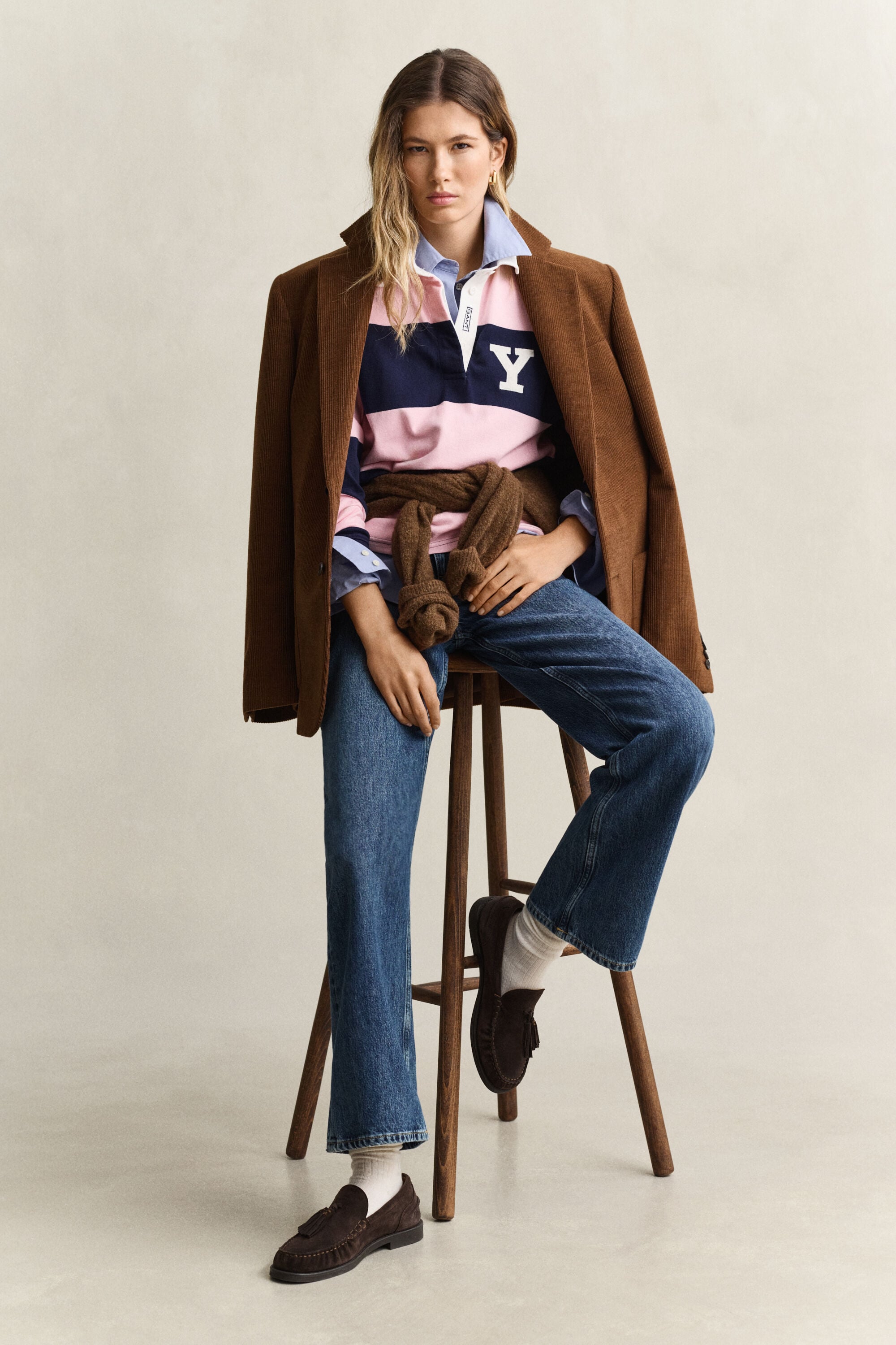 Gant x Yale Barstripe Heavy Rugger
