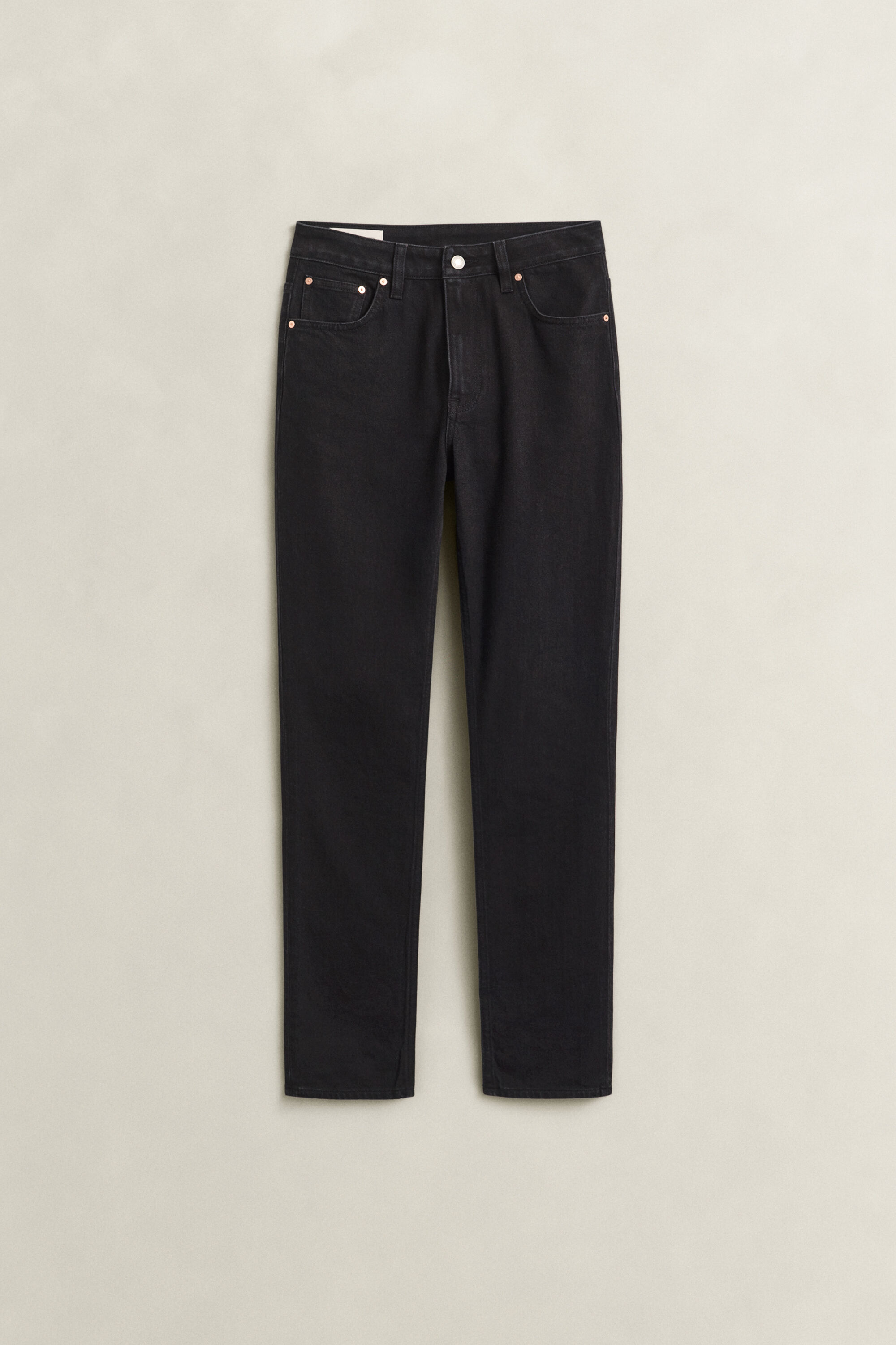 Slim High-Waisted Jeans — BLACK WORN IN