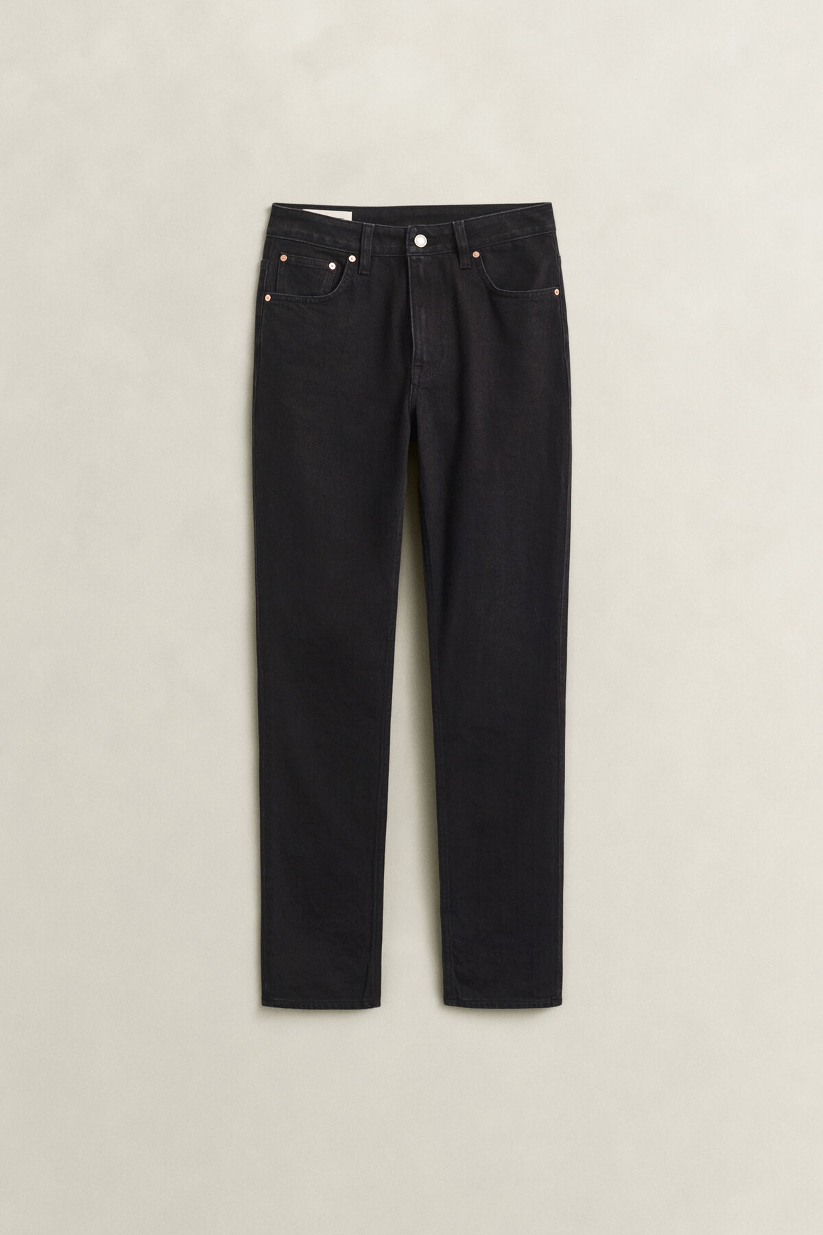 Slim High-Waisted Jeans — BLACK WORN IN