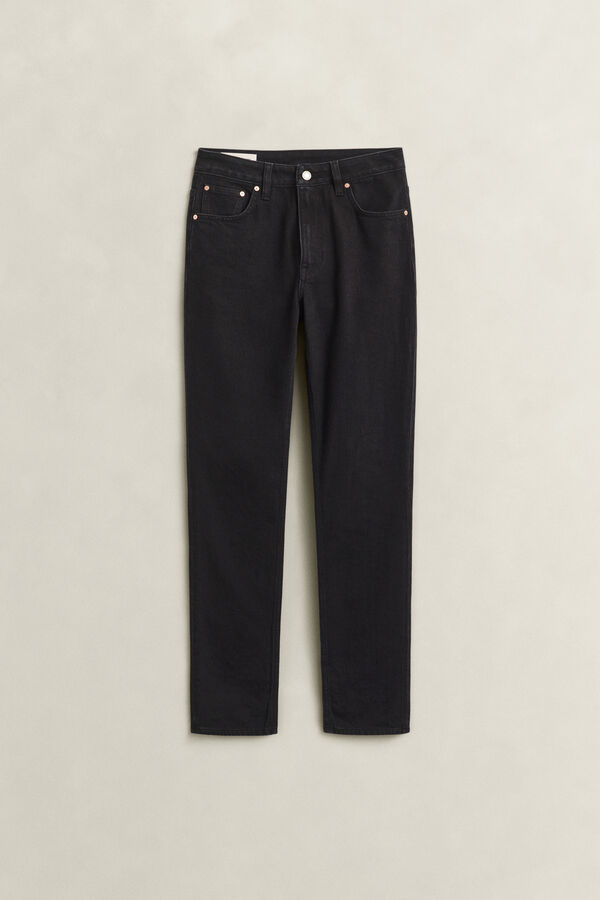 Slim High-Waisted Jeans — BLACK WORN IN