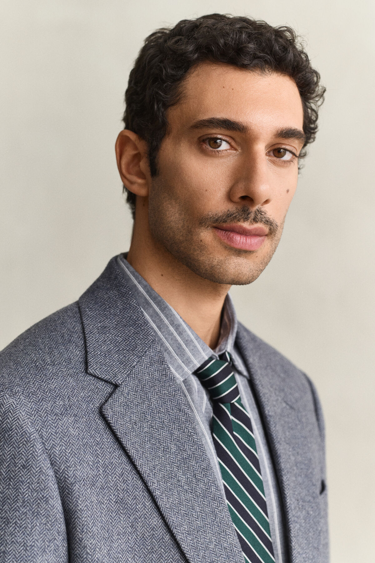 Wool Herringbone Suit Jacket — PERSIAN BLUE