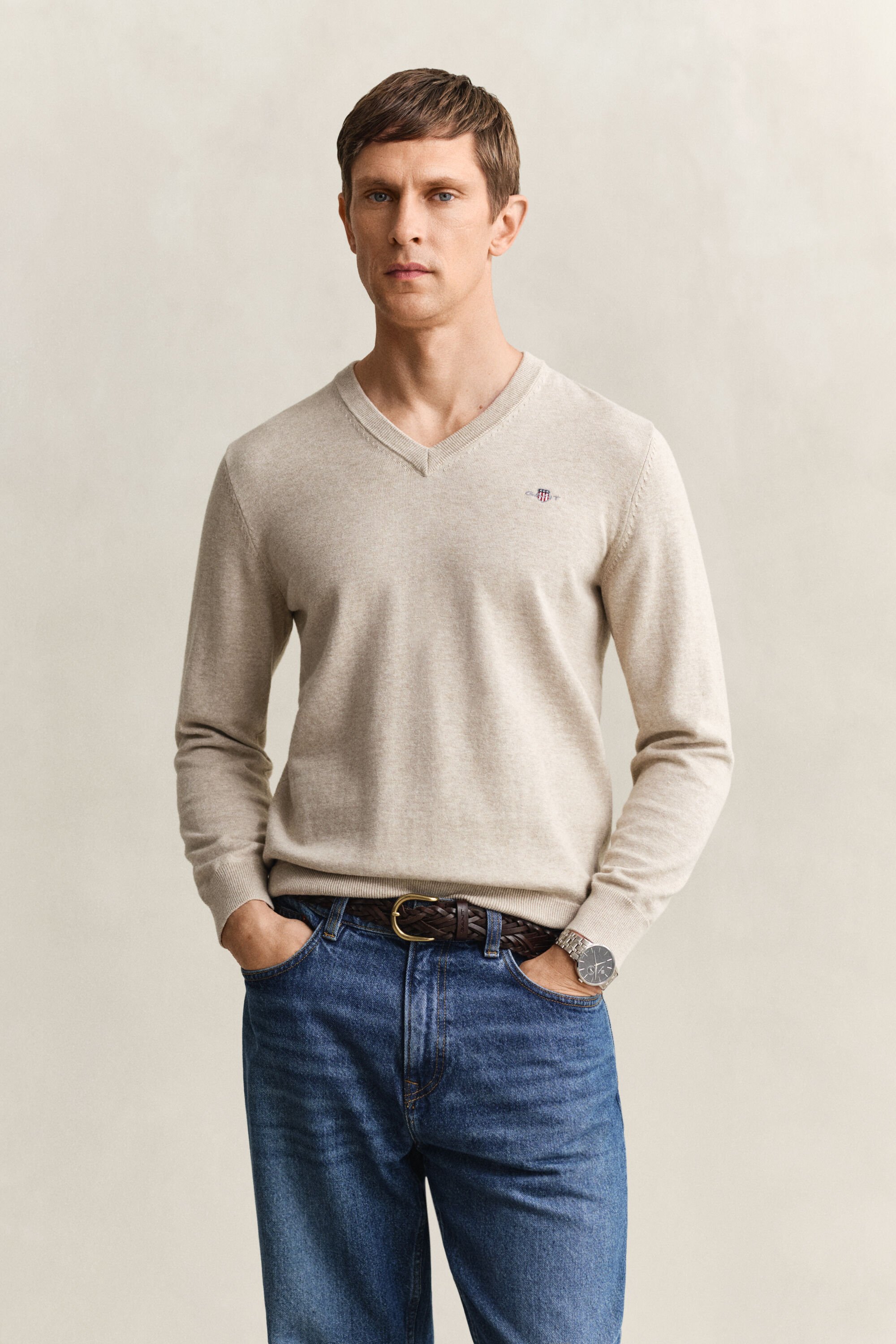 Classic Cotton V-Neck Sweater