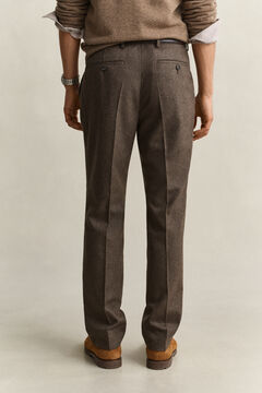 Wool Herringbone Suit Pants — BLACK BROWN 2