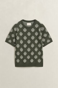 Jacquard-Knitted Monogram Sweater — MOSSY GREEN 2