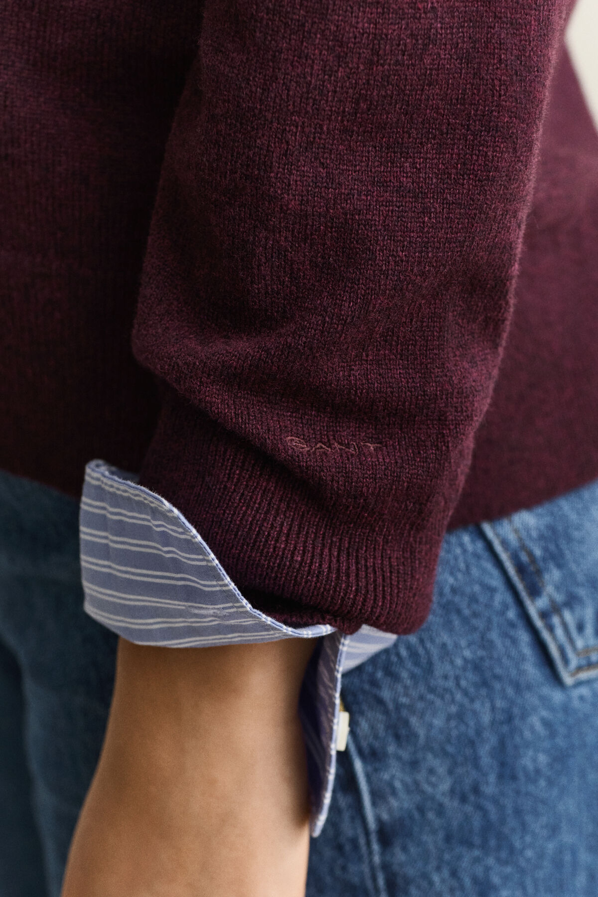 Superfine Lambswool Cardigan — DARKENED WINE