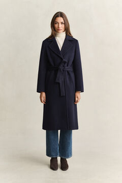 Belted Wool Blend Coat — EVENING BLUE 6