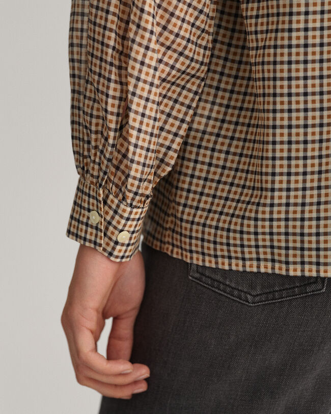 Check Cotton Silk Blouse