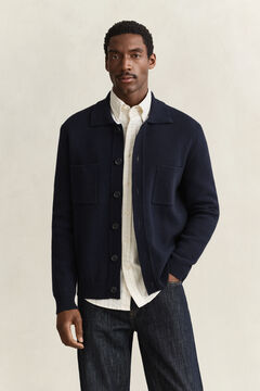 Double Knitted Overshirt — EVENING BLUE 4