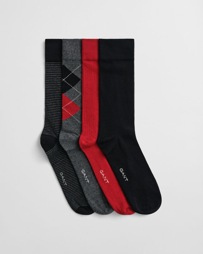 4-Pack Argyle & Striped Socks Gift Box