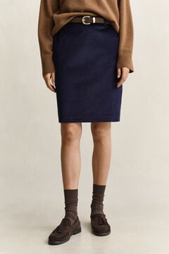 Corduroy Pencil Skirt — EVENING BLUE 4