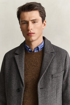 Two-Toned Wool Coat — BLACK GREY 5