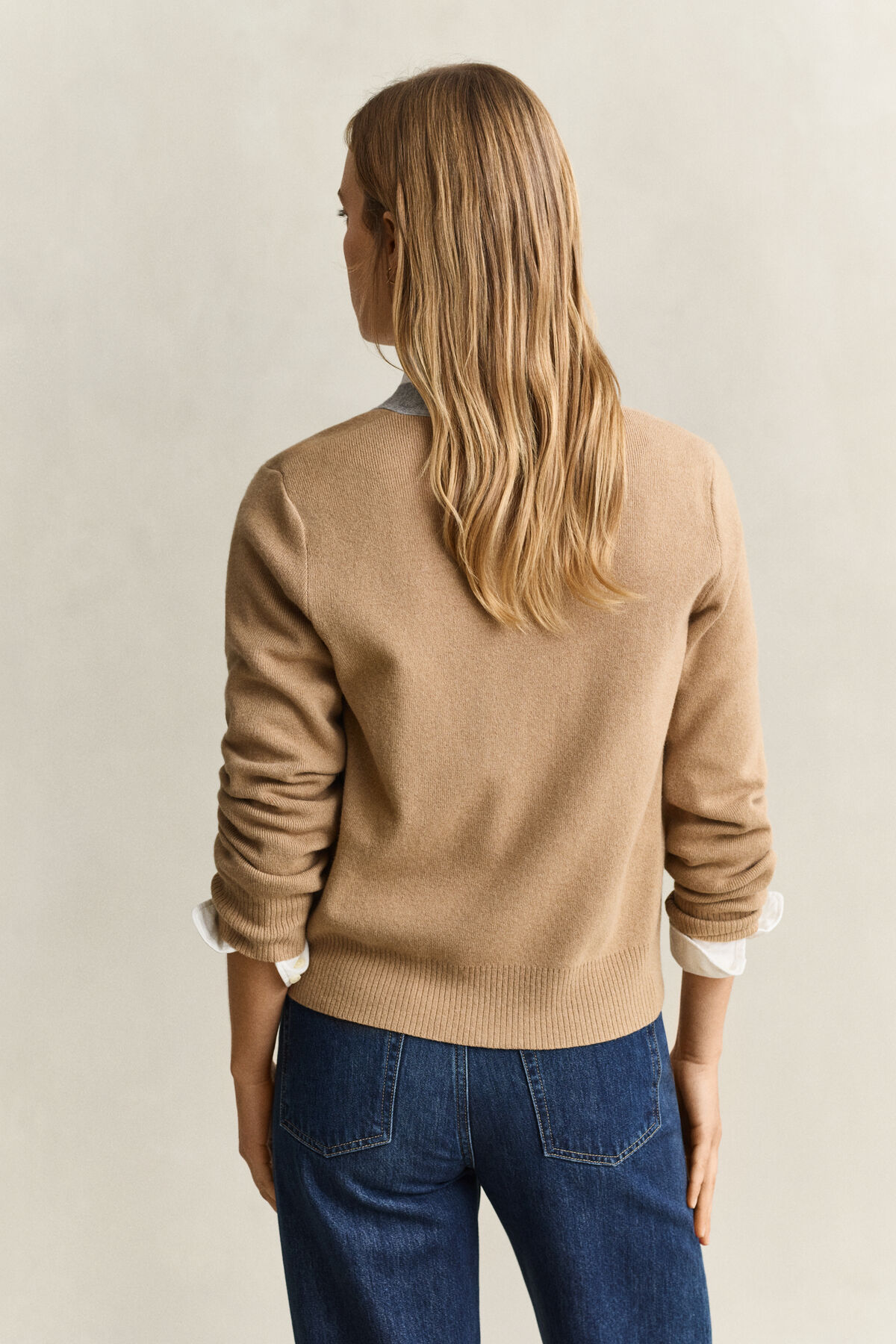 Contrast Cardigan — WARM KHAKI