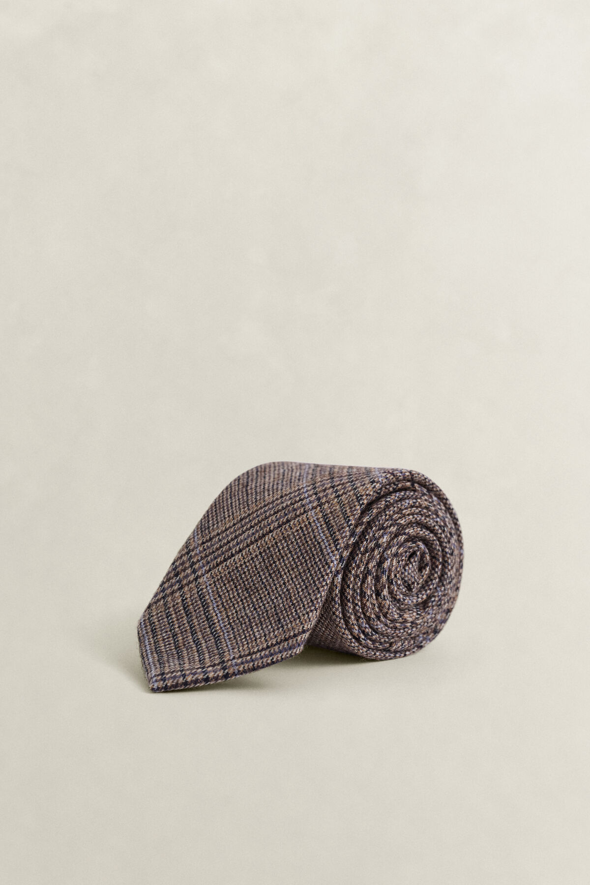 Glen Check Tie — LIGHT TAUPE