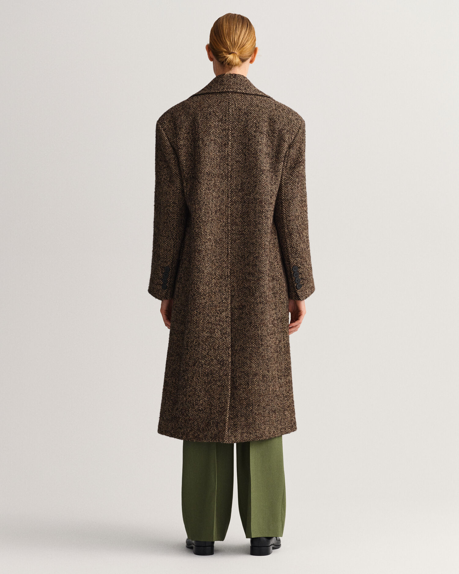 KnuthMarf herringbonemixovercoat / brown - ワンピース