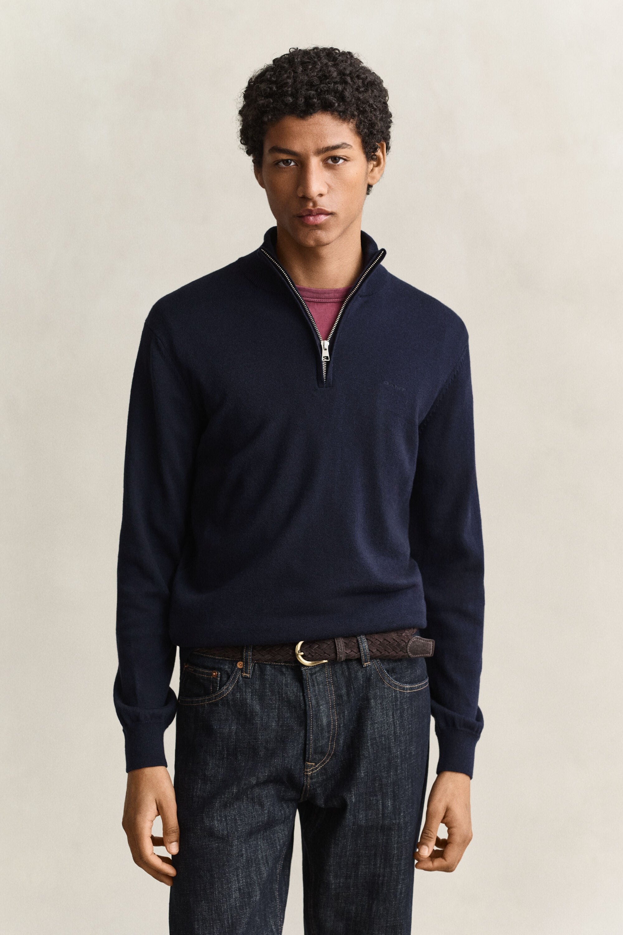 Cotton Wool Half-Zip Sweater
