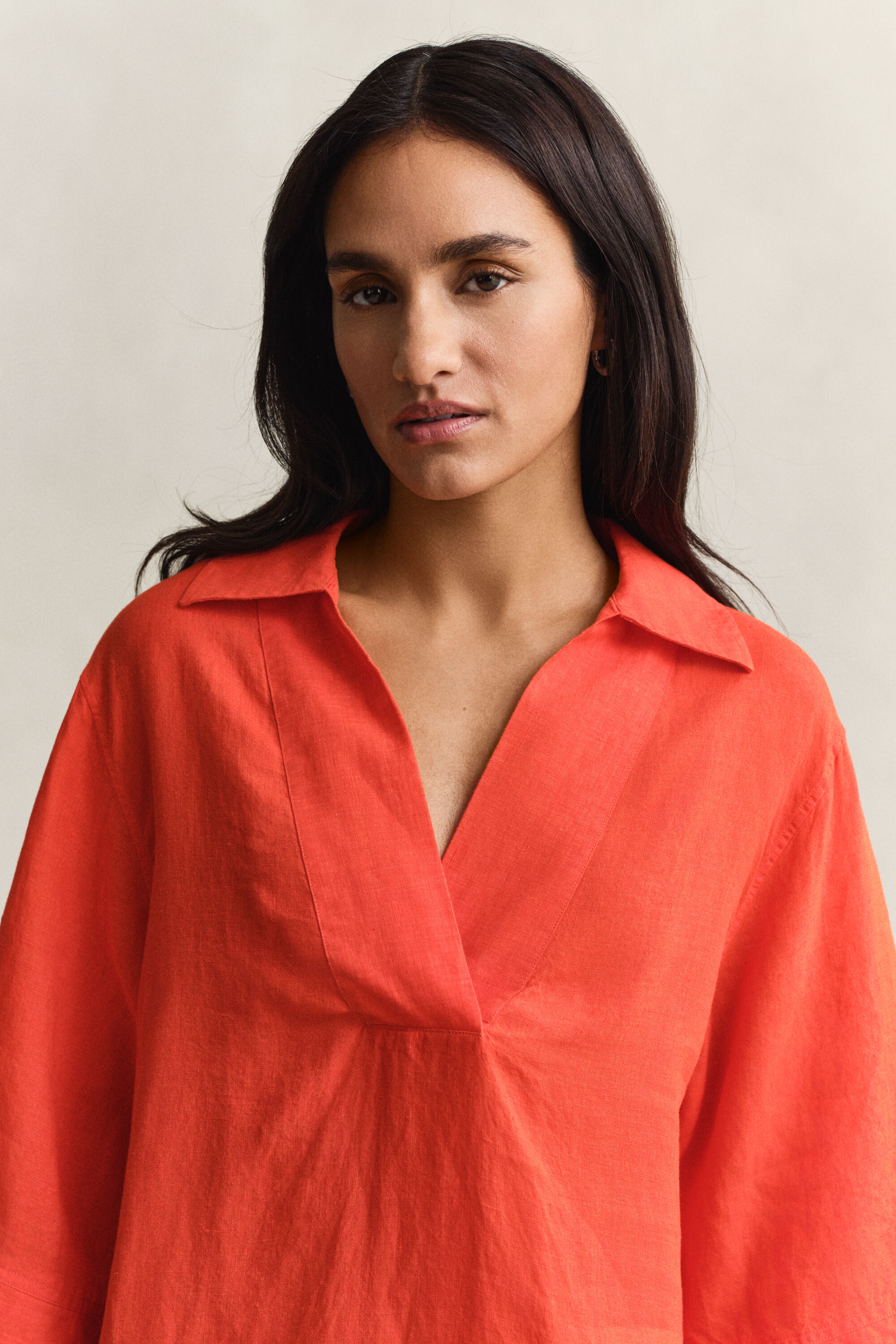 Popover Linen Dress