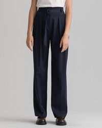 High-Waisted Fluid Pleated Chinos