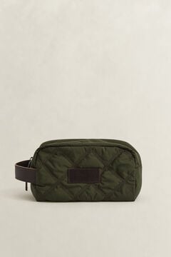 Quilted Toiletry Bag — DARK MOSS GREEN 3