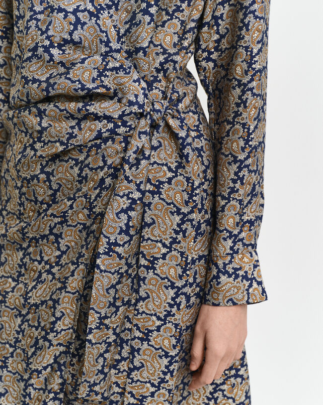 Paisley Wrap Shirt Dress