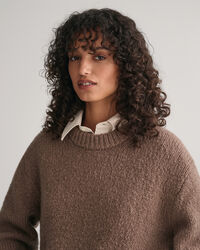 Wool Boucl&eacute; Crew Neck Sweater