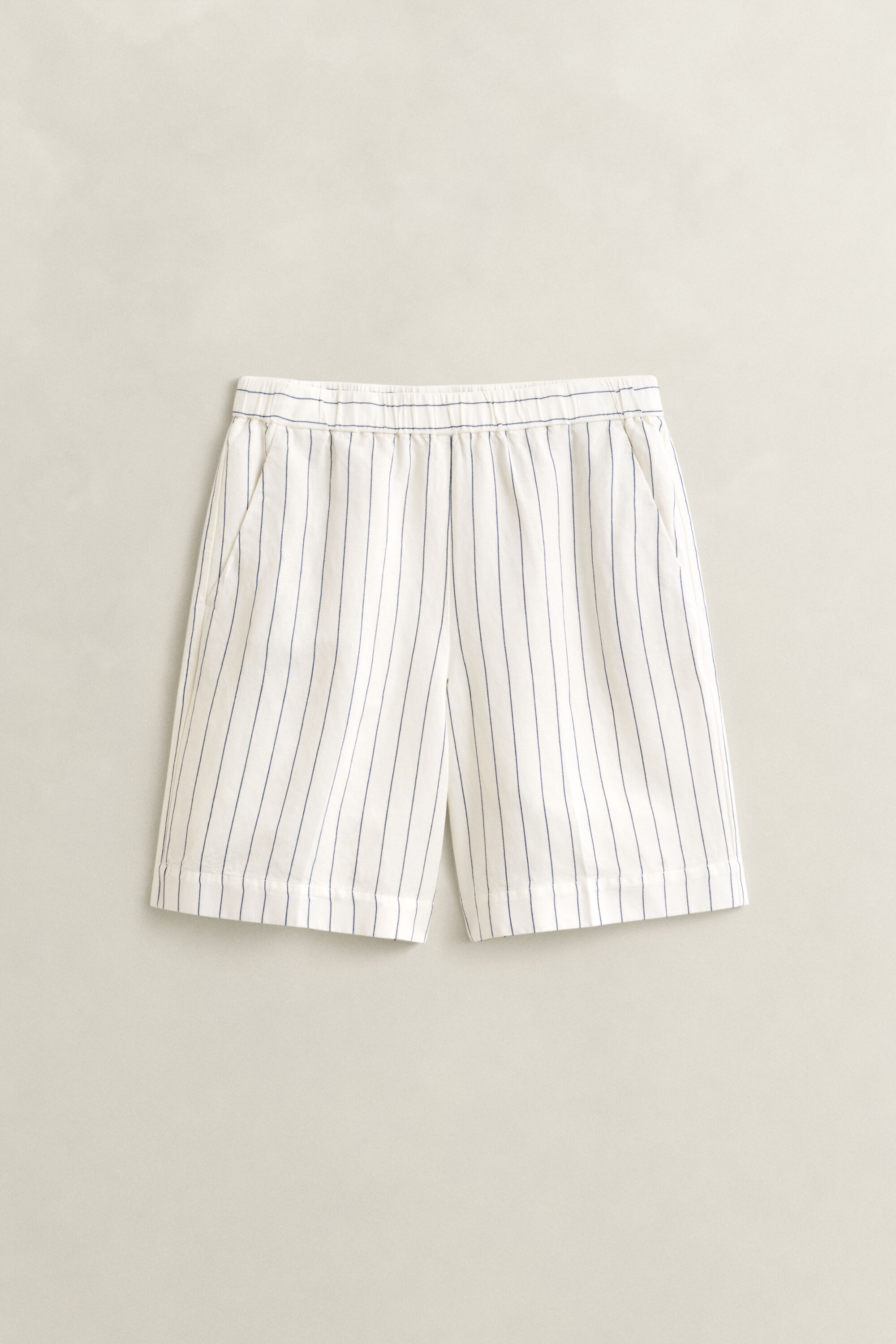 Striped Linen Blend Shorts