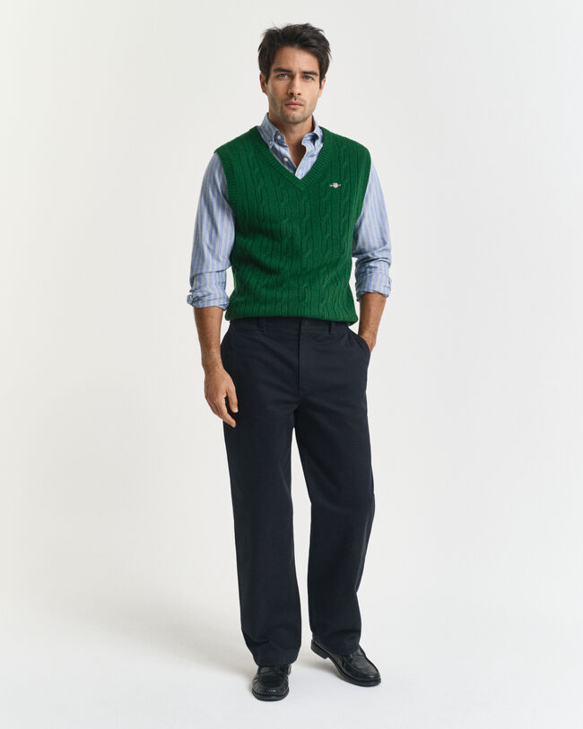 Lambswool Cable Knit Vest