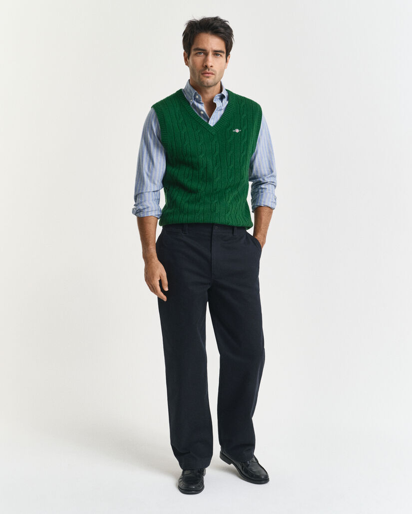 Lambswool Cable Knit Vest