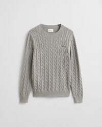 Cotton Cable Knit Crew Neck Sweater