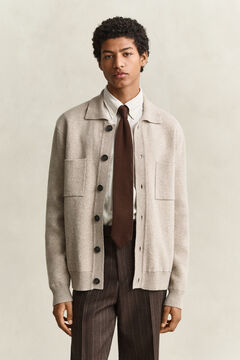 Double Knitted Overshirt — DK SAND MELANGE 4