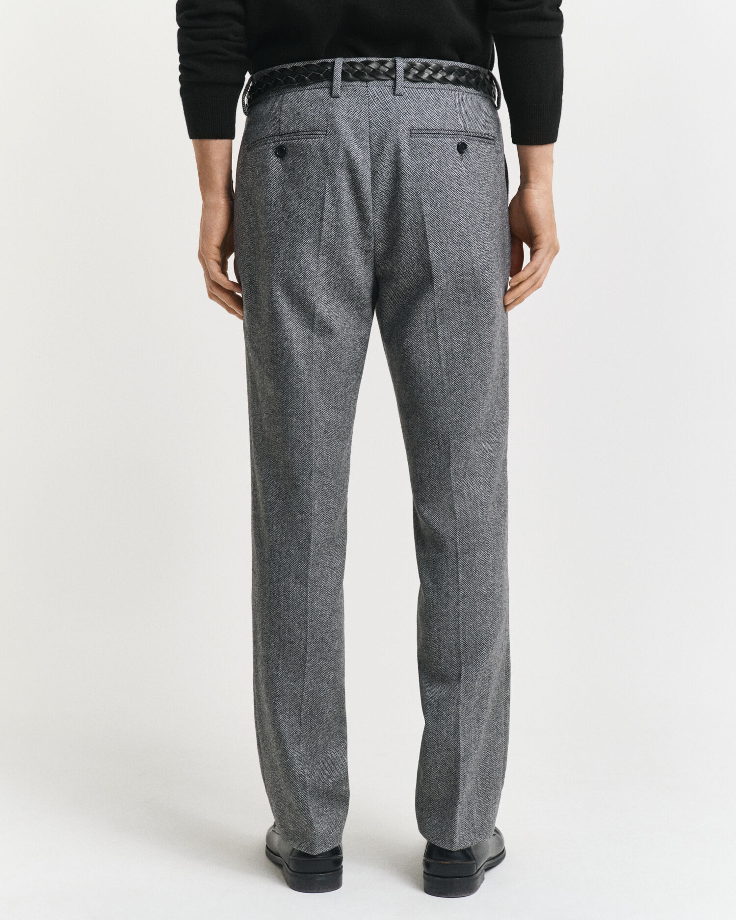 Slim Fit Flannel Herringbone Suit Pants