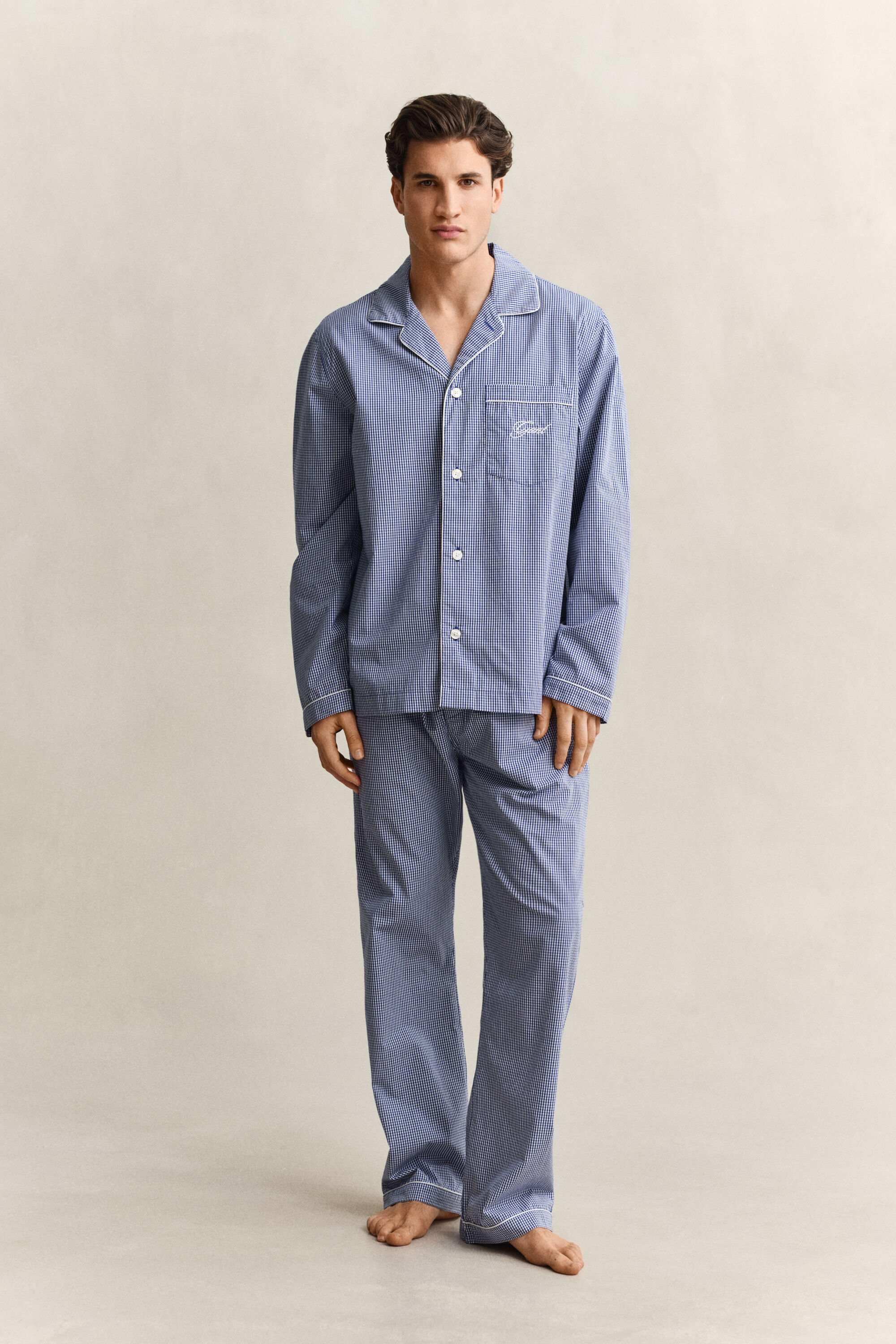 Gingham Poplin Pajama Set