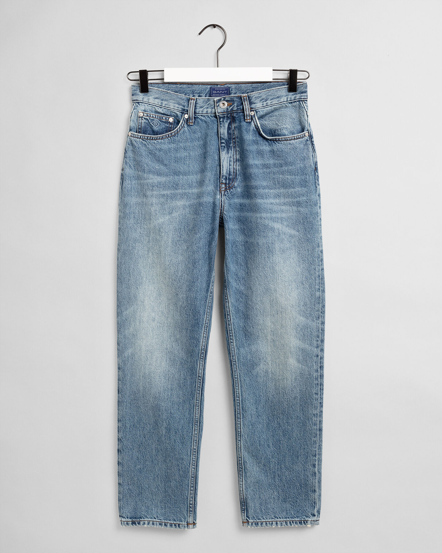 Straight Leg High-Waisted Cropped Jeans