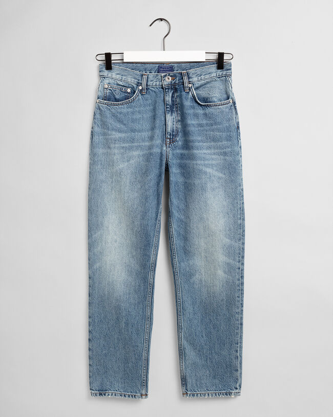 Straight Leg High-Waisted Cropped Jeans