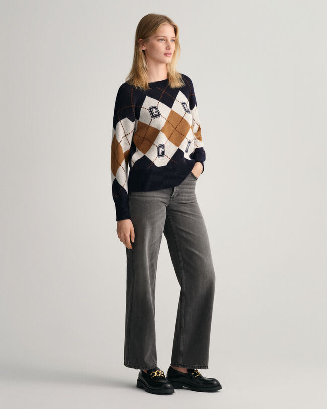 Argyle Crew Neck Sweater