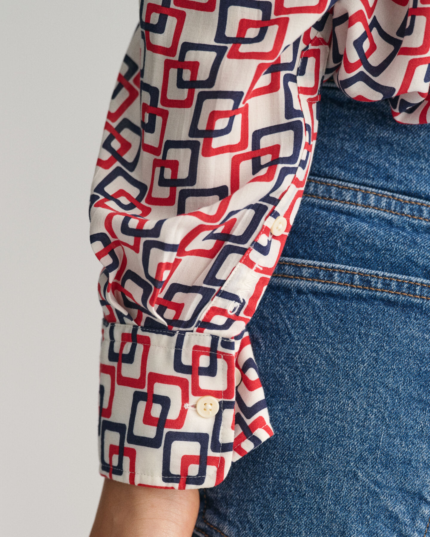 Relaxed Fit Geometric Print Shirt