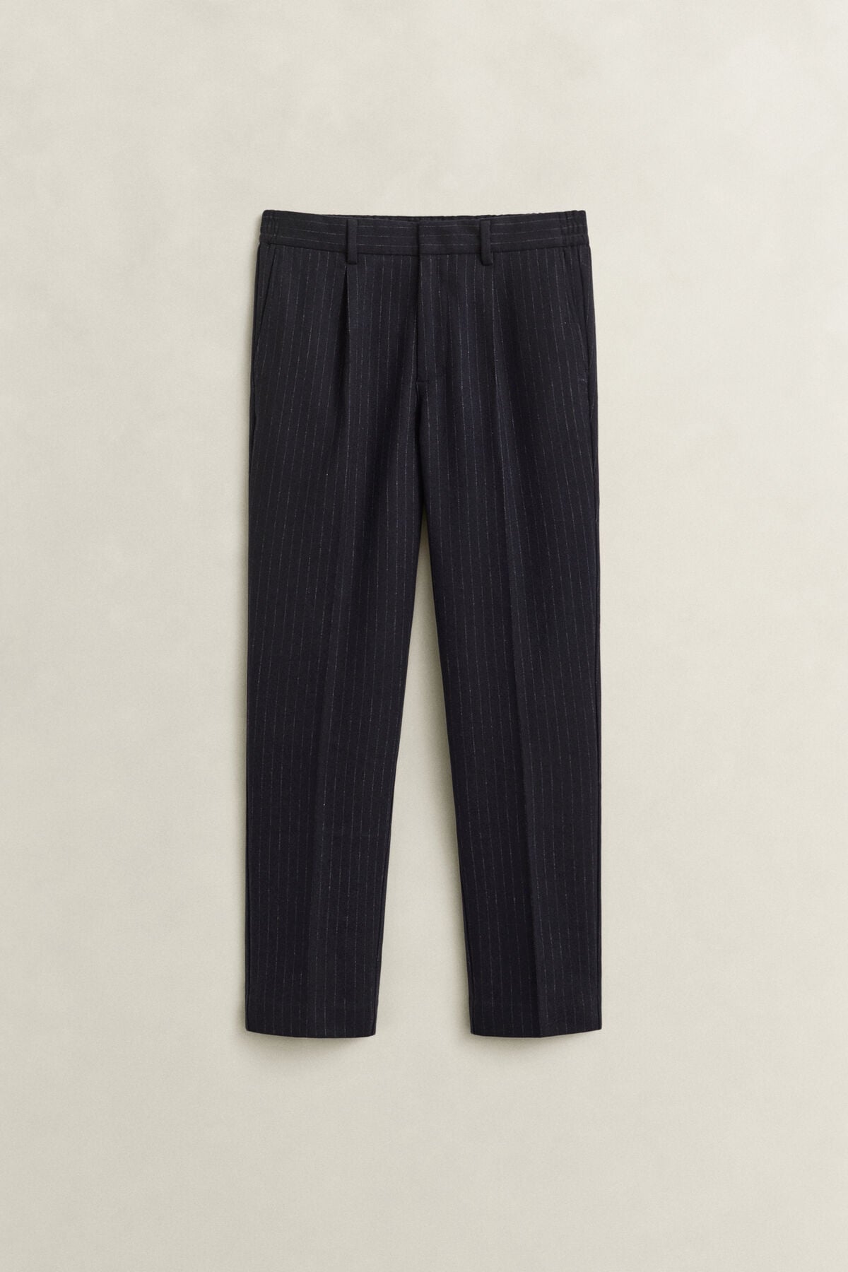 Tapered Wool Flannel Pants — EVENING BLUE