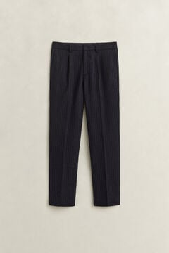 Tapered Wool Flannel Pants — EVENING BLUE 2