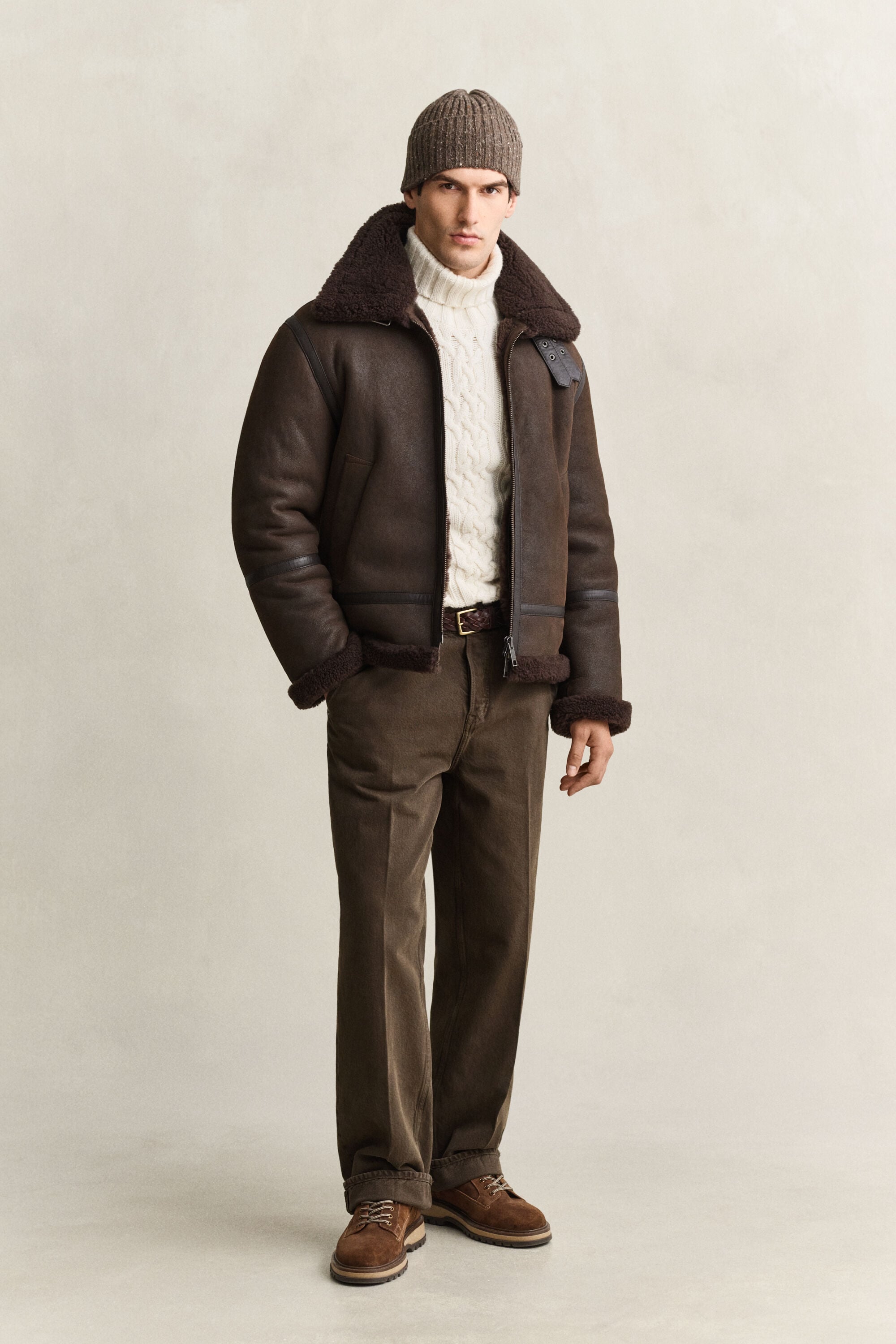 Shearling Jacket — BLACK BROWN