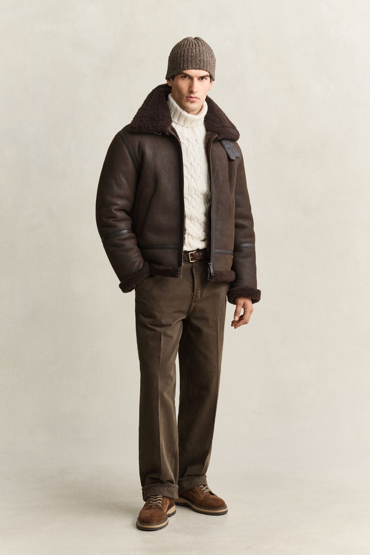 Shearling Jacket — BLACK BROWN