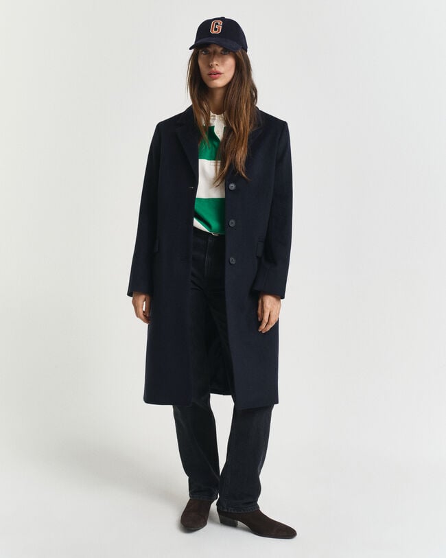 Classic Tailored Wool Blend Coat