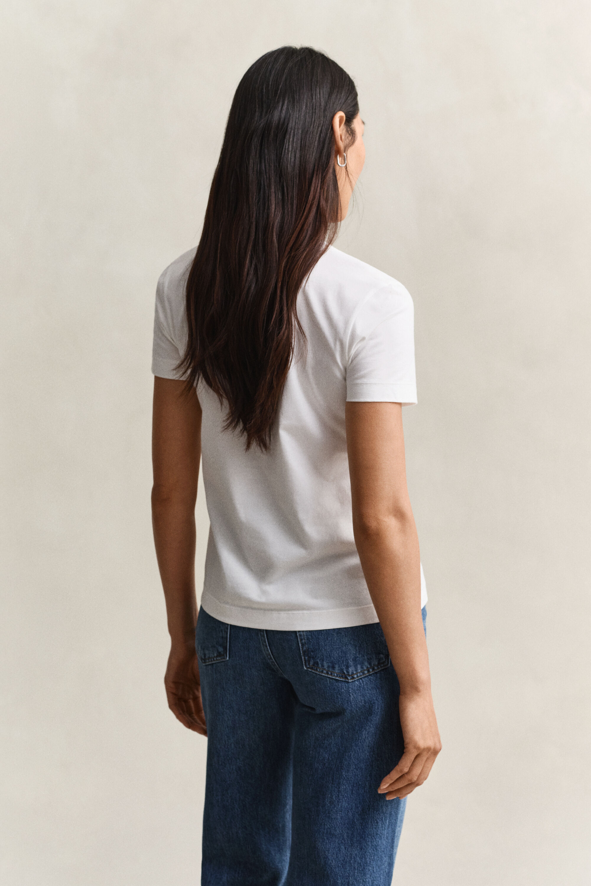 Shield V-Neck T-Shirt — WHITE