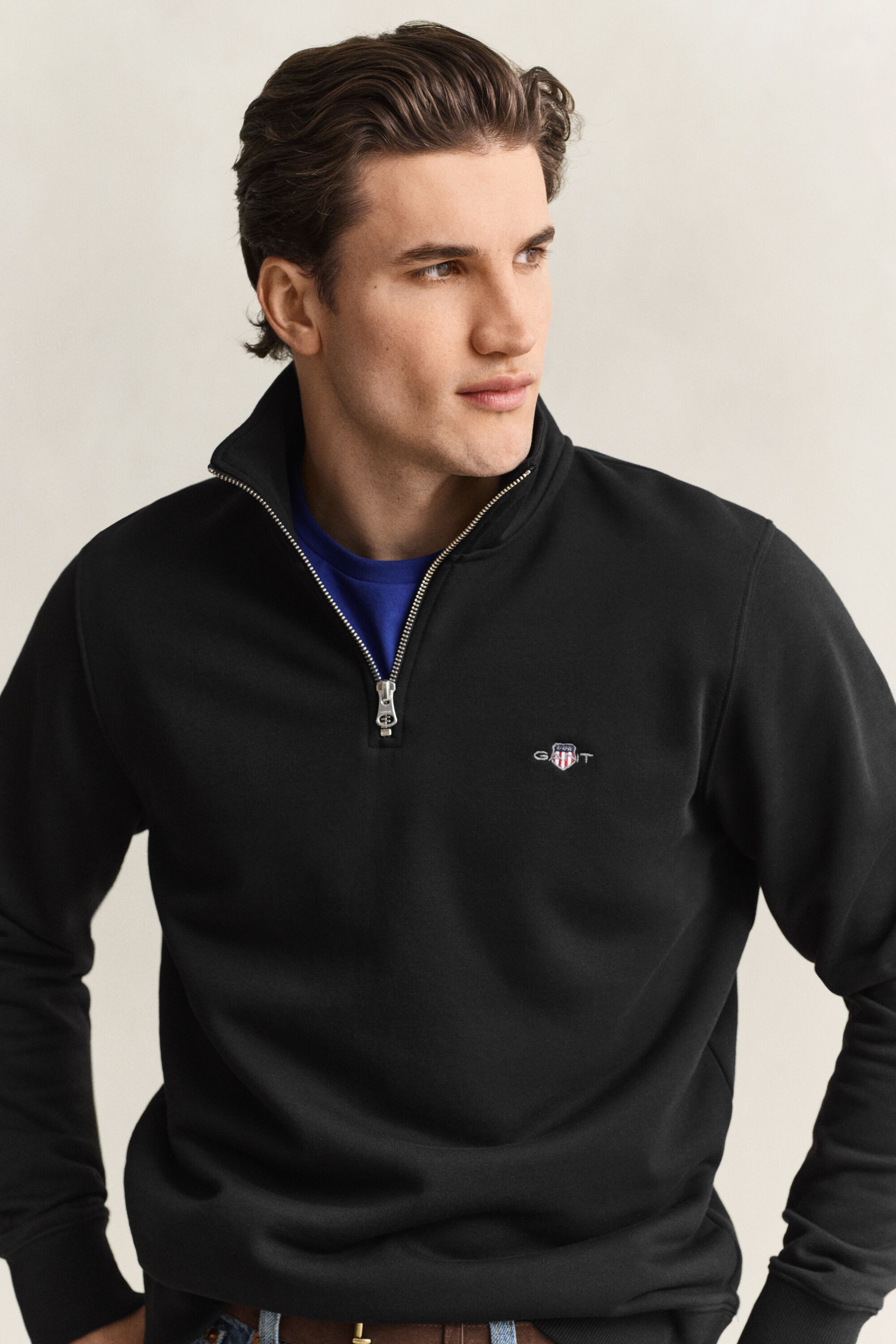 Shield Half-Zip Sweatshirt — BLACK