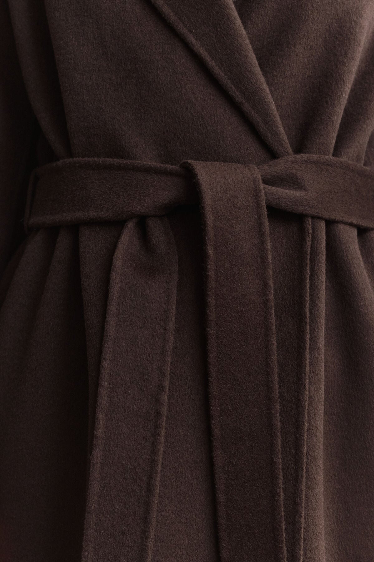 Handstitched Belted Coat — DEEP BROWN