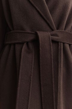 Handstitched Belted Coat — DEEP BROWN 5