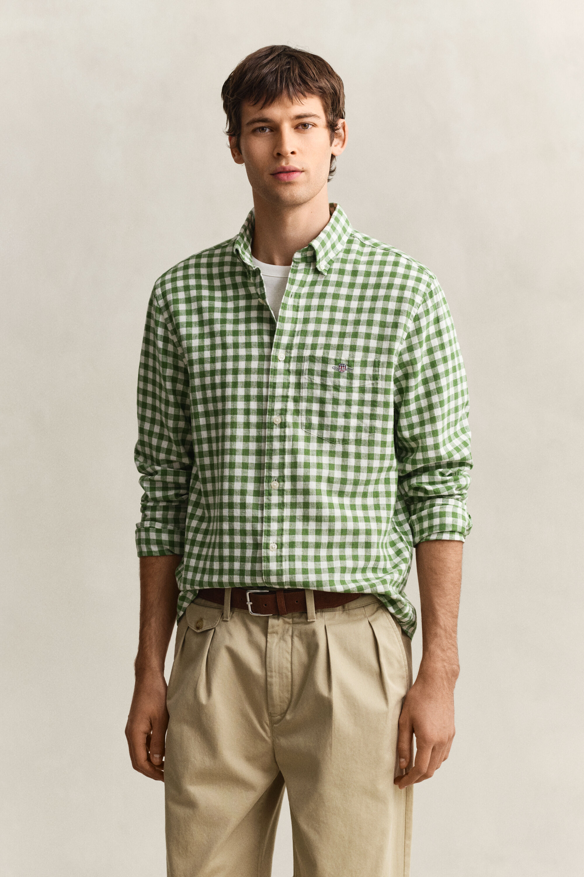 Gingham Linen Blend Shirt