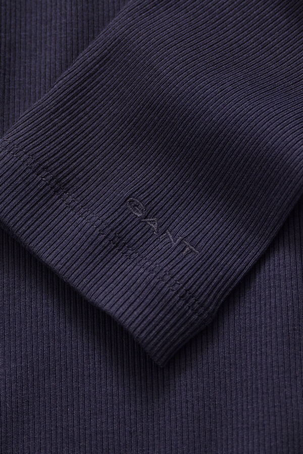 Ribbed Turtleneck Top — EVENING BLUE