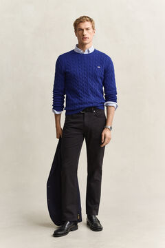 Classic Cable Knit Sweater — CRISP BLUE 5