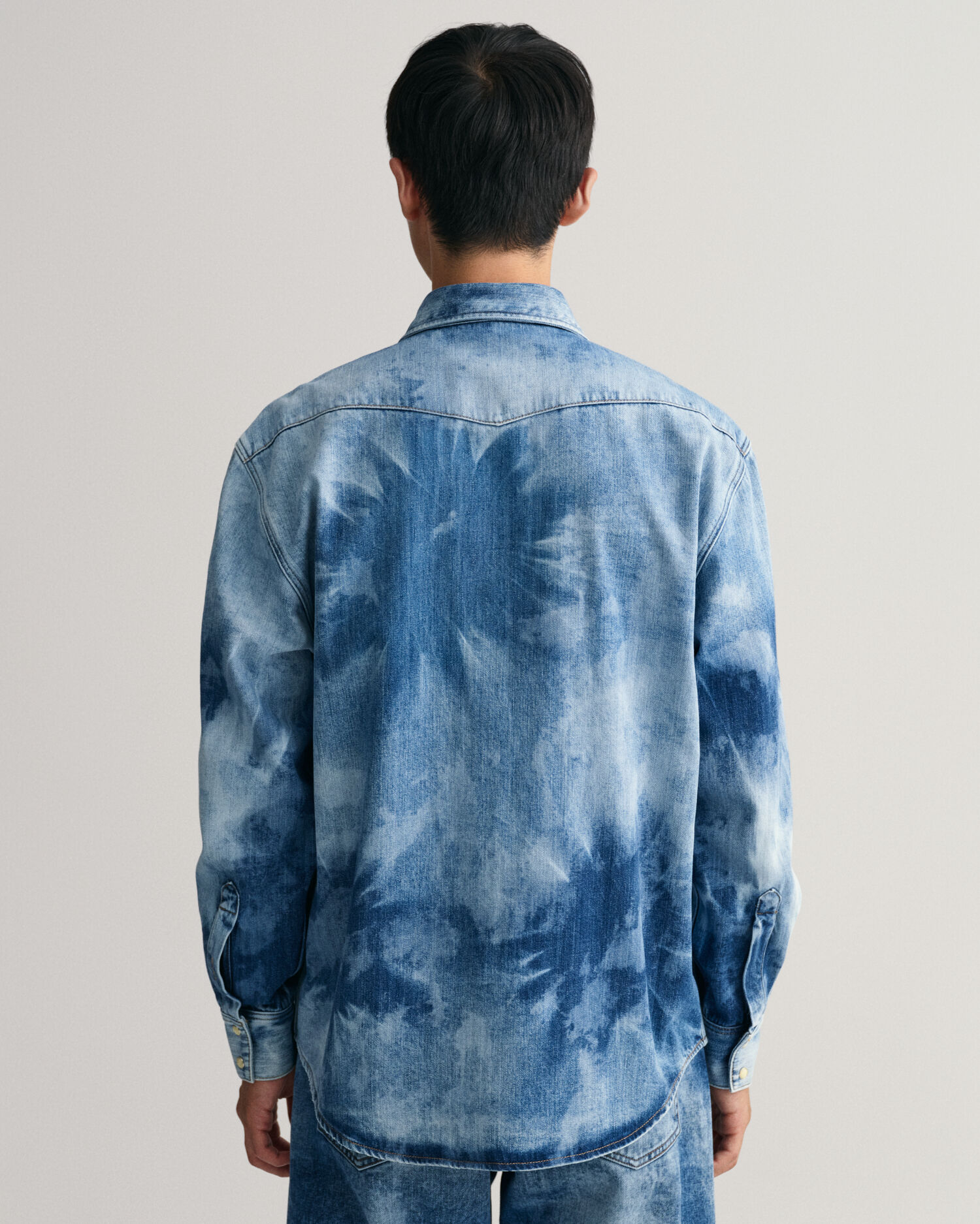 Relaxed Fit Bleach Wash Western Shirt
