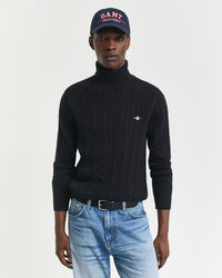 Cotton Cable Knit Turtleneck Sweater